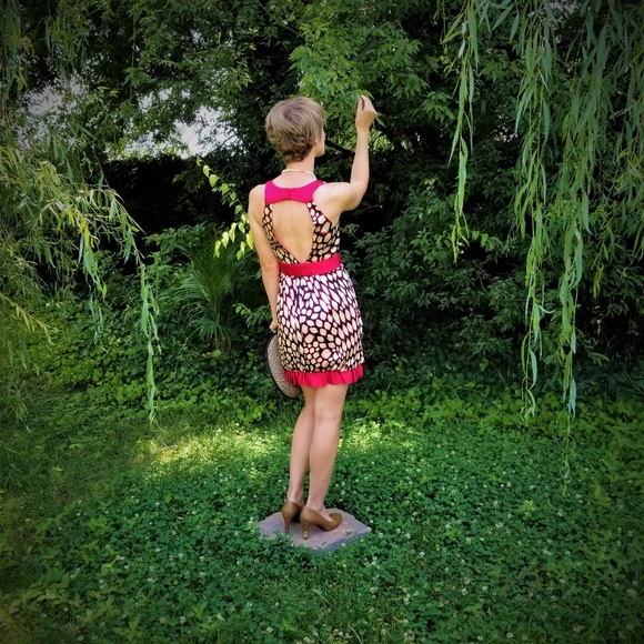 BOGO NWT XENIYA Silk Print Cocktail Dress - 4 - Picture 3 of 8